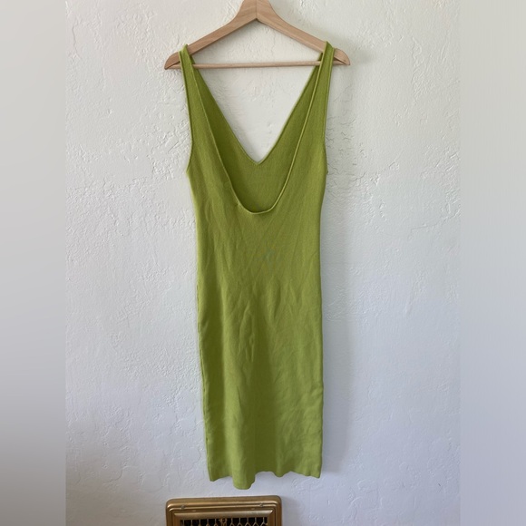 New Free People✨Daniela Low Back Midi Dress- Green - Picture 4 of 6